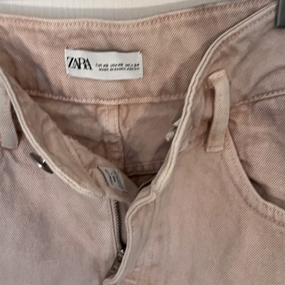 ZARA Light Pink Mini Denim Skirt 5 Pocket Design Women's US Medium 100% Cotton - Picture 3 of 3